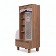 Anvaya Premium Wooden Finish Pooja Mandir with Om Panel