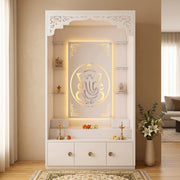 Aarohi Premium Finish Pooja Mandir with Ganesha Panel