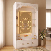 Aarohi Premium Finish Pooja Mandir with Ganesha Panel