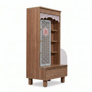 Anvaya Premium Wooden Finish Pooja Mandir with Om Panel