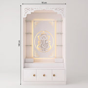 Aarohi Premium Finish Pooja Mandir with Ganesha Panel