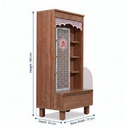 Anvaya Premium Wooden Finish Pooja Mandir with Om Panel