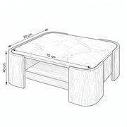 Yulmeno White Marble Coffee Table