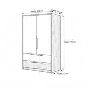 Zasfony 2 Door Wooden Wardrobe