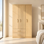 Zazolora 3 Door Wooden Wardrobe