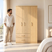 Zazolora 3 Door Wooden Wardrobe