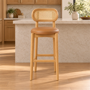 Zelendora Cane Back Wooden Bar Stool