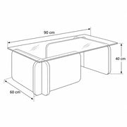 Zeshmy Modern Wooden Glass Top Coffee Table