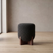 Zezalo Black Plush Modern Ottoman