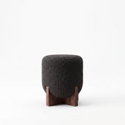 Zezalo Black Plush Modern Ottoman