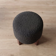 Zezalo Black Plush Modern Ottoman